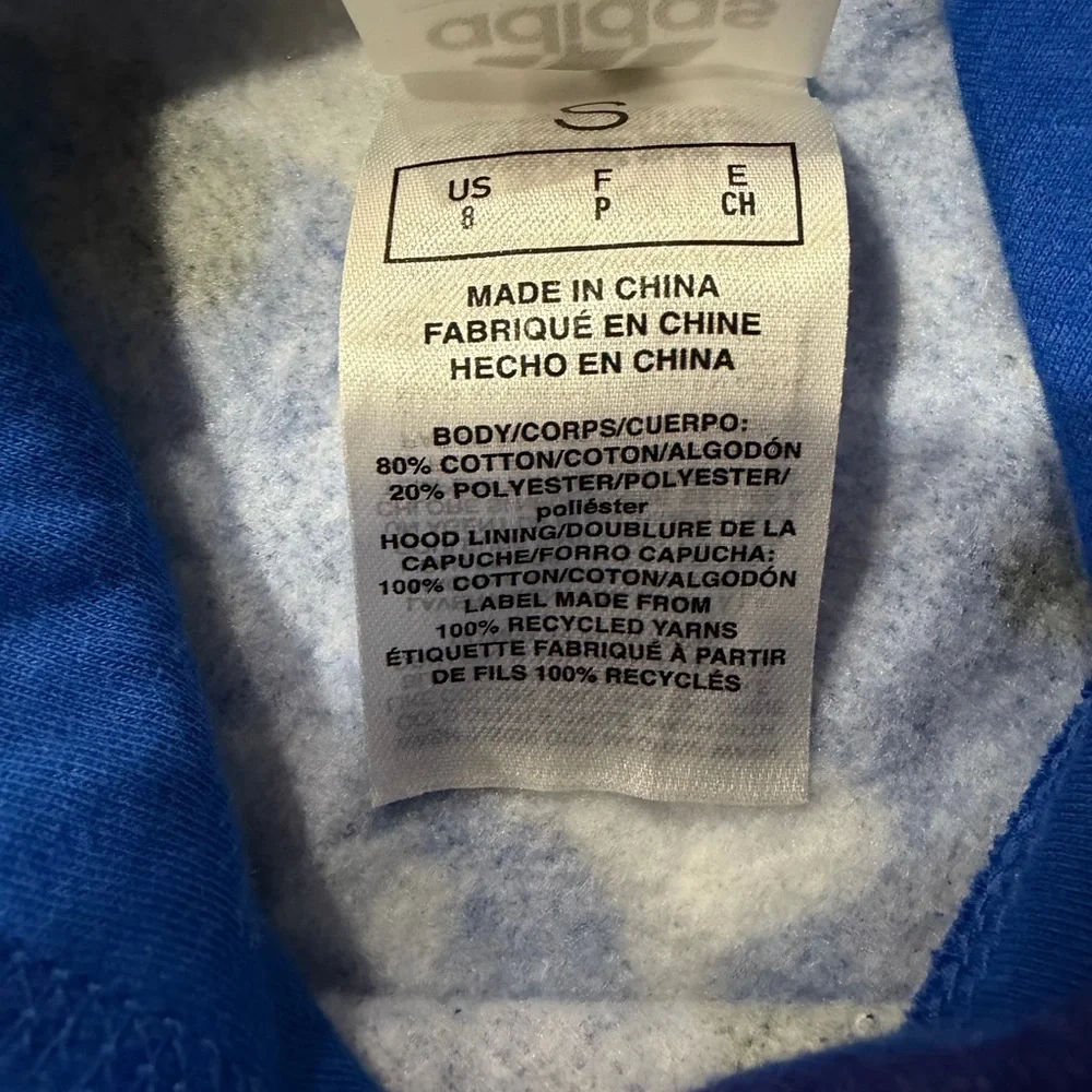 adidas Blue Camo Logo Pullover Hoodie. Pre-Loved